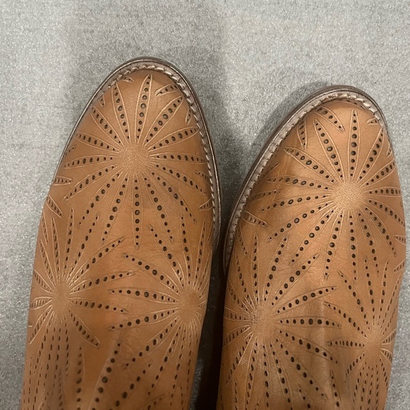 [40/US9]Veracruz Anthropologie Stylish Cutout Tan Leather Ankle Boots EUC - Picture 6 of 6